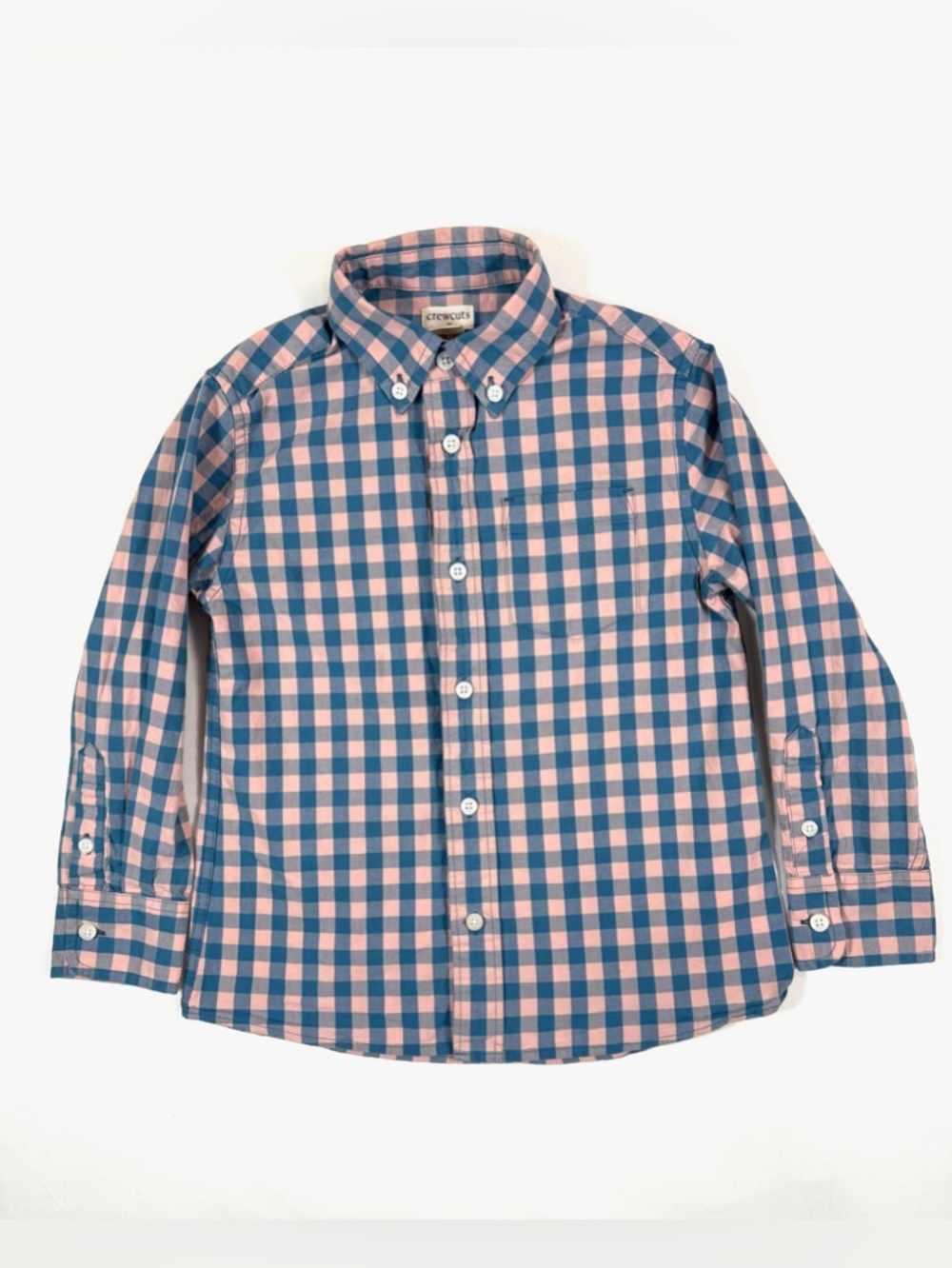 CREWCUTS Plaid Button Down Shirt Gingham Kids Size 4-5 Preppy Classic Spring